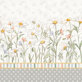 Clothworks Daisy Field - Double Border White (Sold By 1/2 Meter)